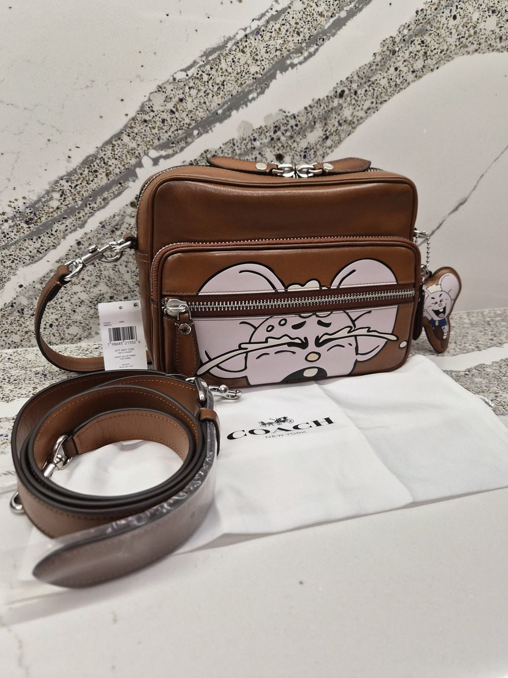 Coach x Brain Dead Leather Dakota Crossbody Bag with Kachi Mouse